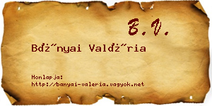 Bányai Valéria névjegykártya